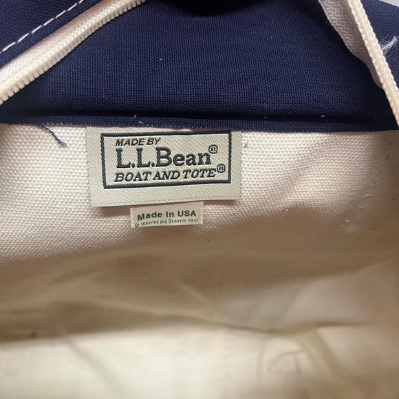 Vintage L.L.Bean Shipwright printed canvas boat & tote bag made in USA red - Picture 5 of 6